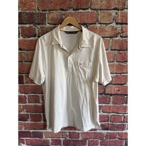 Travis Mathew Mens White Short Sleeve Golf Polo Shirt Size XL Visialia CC